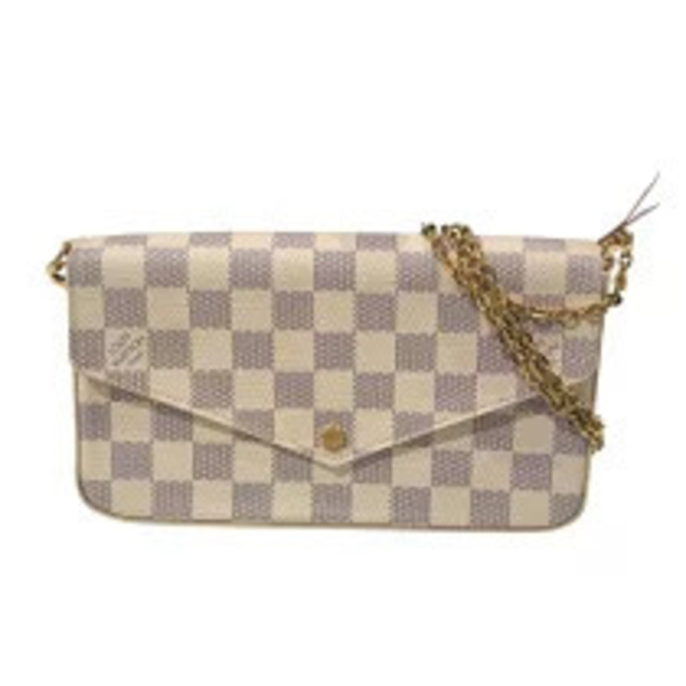 Louis Vuitton Pochette Felicie White Damier Azur White Shoulder Bag